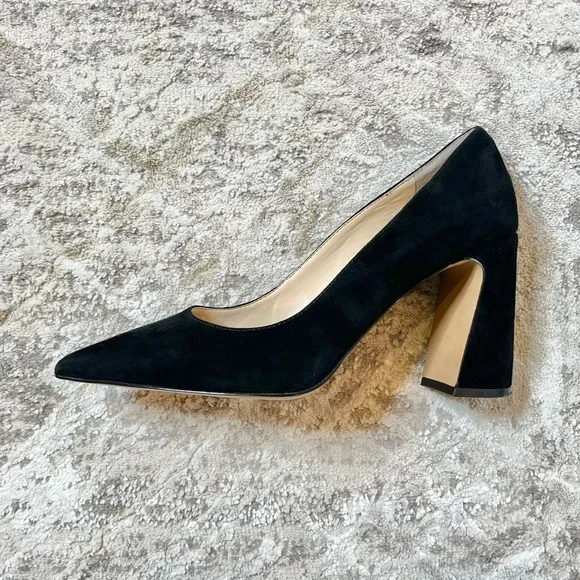 Vince Camuto Black Suede Block Heel Pumps – Size 10M / EU 41.5 - Picture 4 of 13